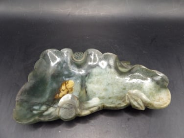 Chinese carved jade brush washer