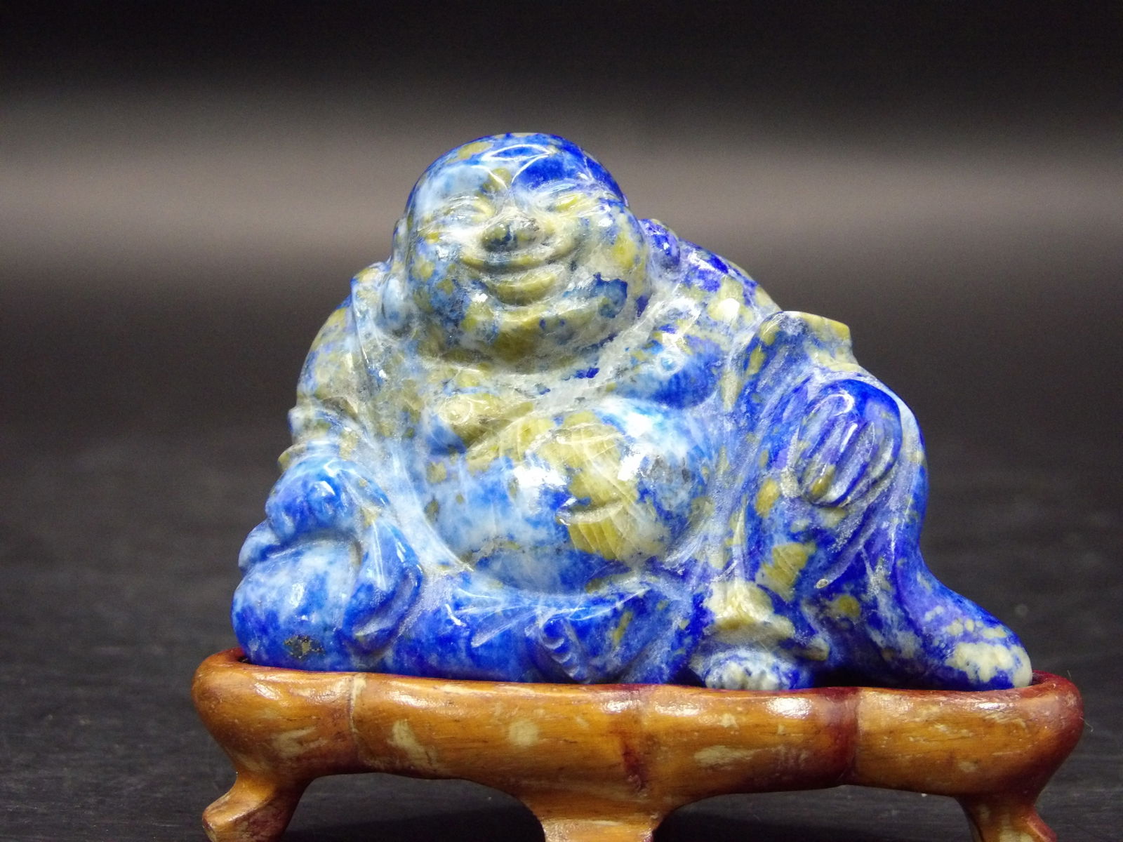 Antique Chinese Fine Lapis Lazuli Buddha Carving Custom Base (1 of 3)