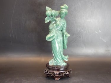 Chinese antique Jade Magu Fine Carving Statue