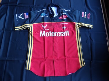 Rare RICKY RUDD, WOODS BROTHERS. Motorcraft Size L Shirt With 5 Signatures