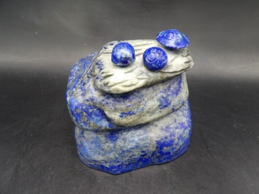 Chinese lapis lazuli carved frog paper weight