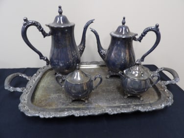 Oneida USA lot of 5 silver plated tea server set