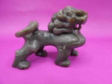 Chinese jade foo dog carving statue