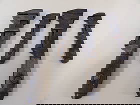 estate lot of 4 antique wrenches: The longest one is 10.2 inches. Some have maker's mark.