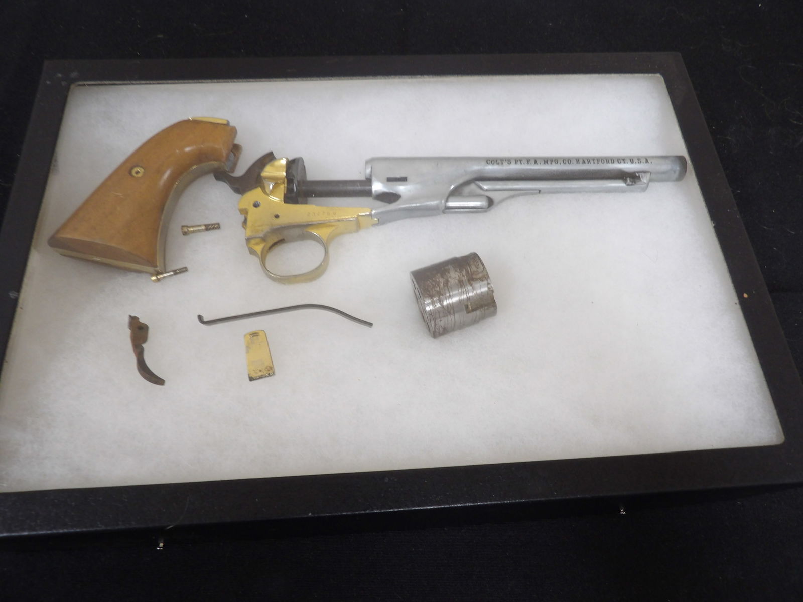 estate Colt's navy revolver in a case marked made in USA: 12 inches length box. Unauthenticated.