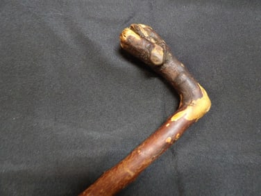 unique wood carved snake head walking cane