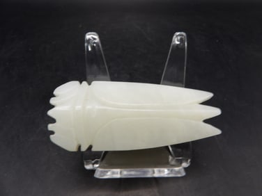 Chinese jade cicada carving