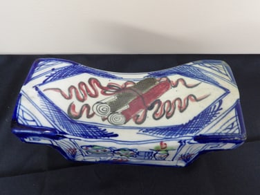 Antique Chinese Hand Painted Porcelain Pillow