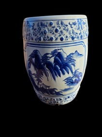 Chinese blue and white porcelain garden stool