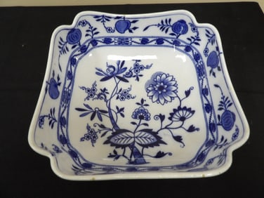 Meissen Blue Onion large square bowl England marked
