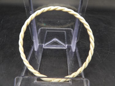 Carved natural material and 14k gold twisted bracelet - No Export