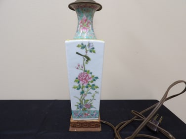 Chinese antique porcelain vase converted lamp