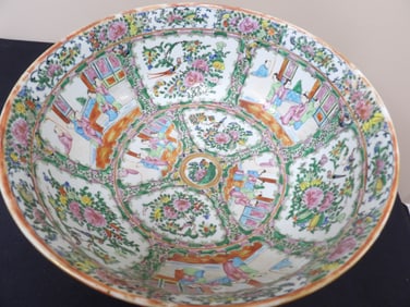 rare antique 18th/19th century Chinese famille rose extra large punch bowl