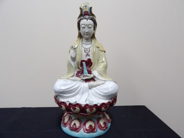 high quality Chinese earthenware Kwan Yin statue 17 inches height the Bodhisattva of Compassion
