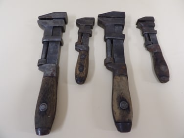 estate lot of 4 antique wrenches