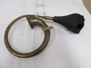 antique brass car horn with bracket