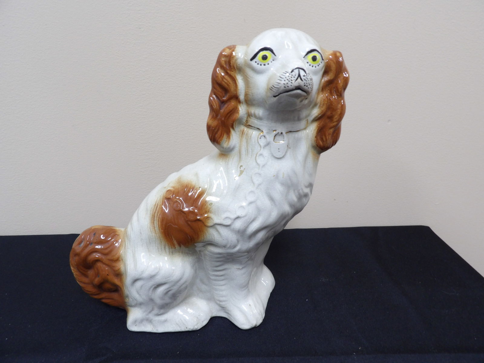 antique Staffordshire spaniel dog large ceramic figurine (1 of 4)