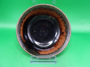 Chinese antique black glazed porcelain bowl probably Han dynasty