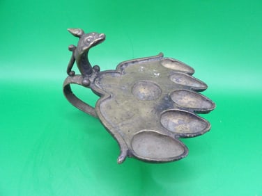 Antique Asian Indian brass oil lamp