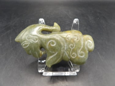 Chinese jade goat carving