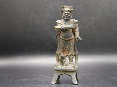 Ming Dynasty Chinese Bronze Warrior Statue