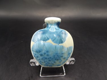 rare Chinese crystal glazed porcelain snuff bottle