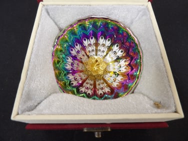 Chinese Tenmoku porcelain tea cup in original box