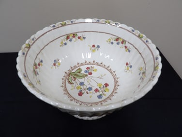early 19th century Spode Cowslif England Copeland ribbed large serving bowl