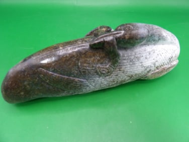 Chinese jade carved duck carrying fruit sculpture