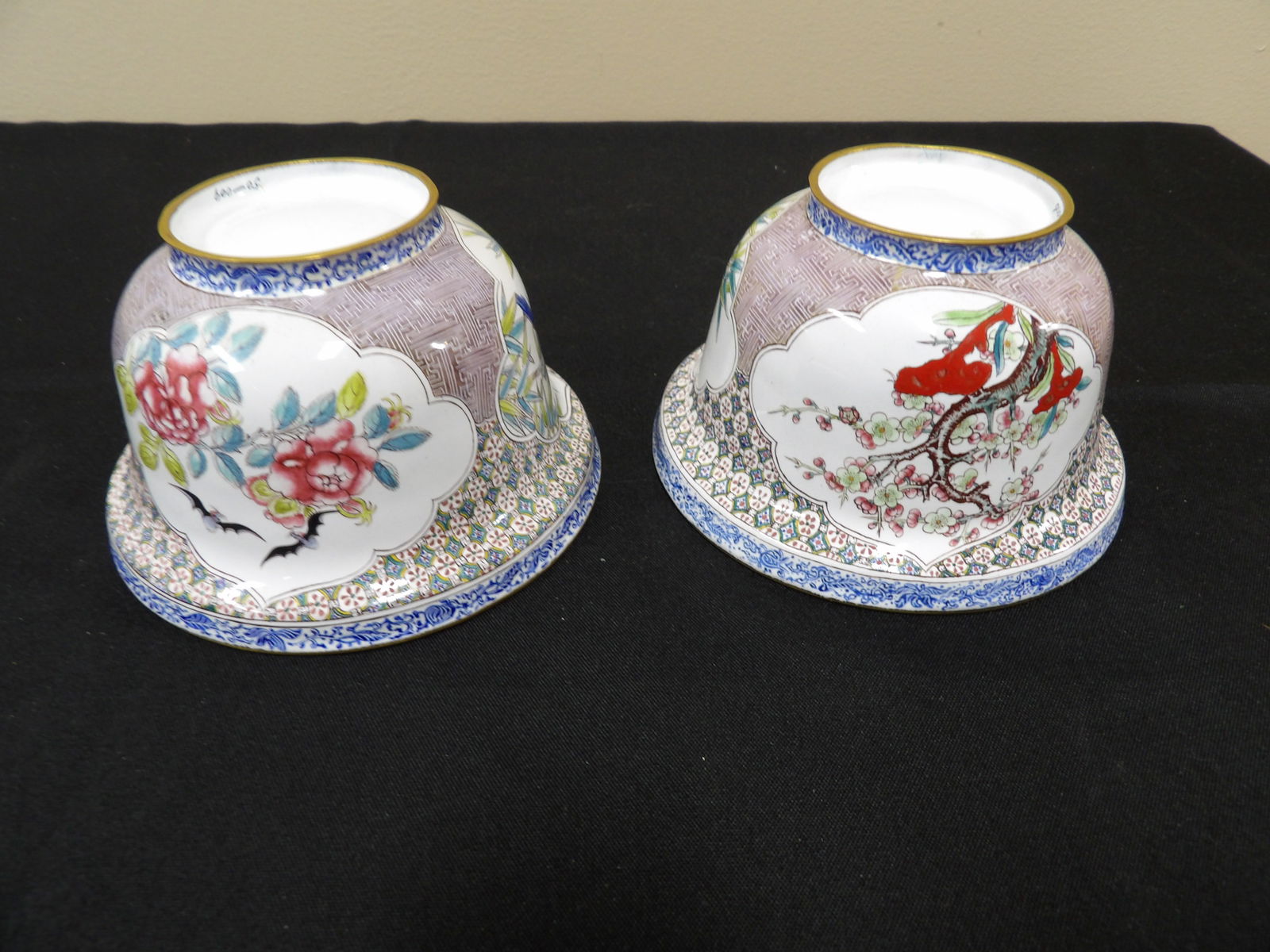lot of 2 very fine antique Chinese canton enamel bowls (1 of 7)