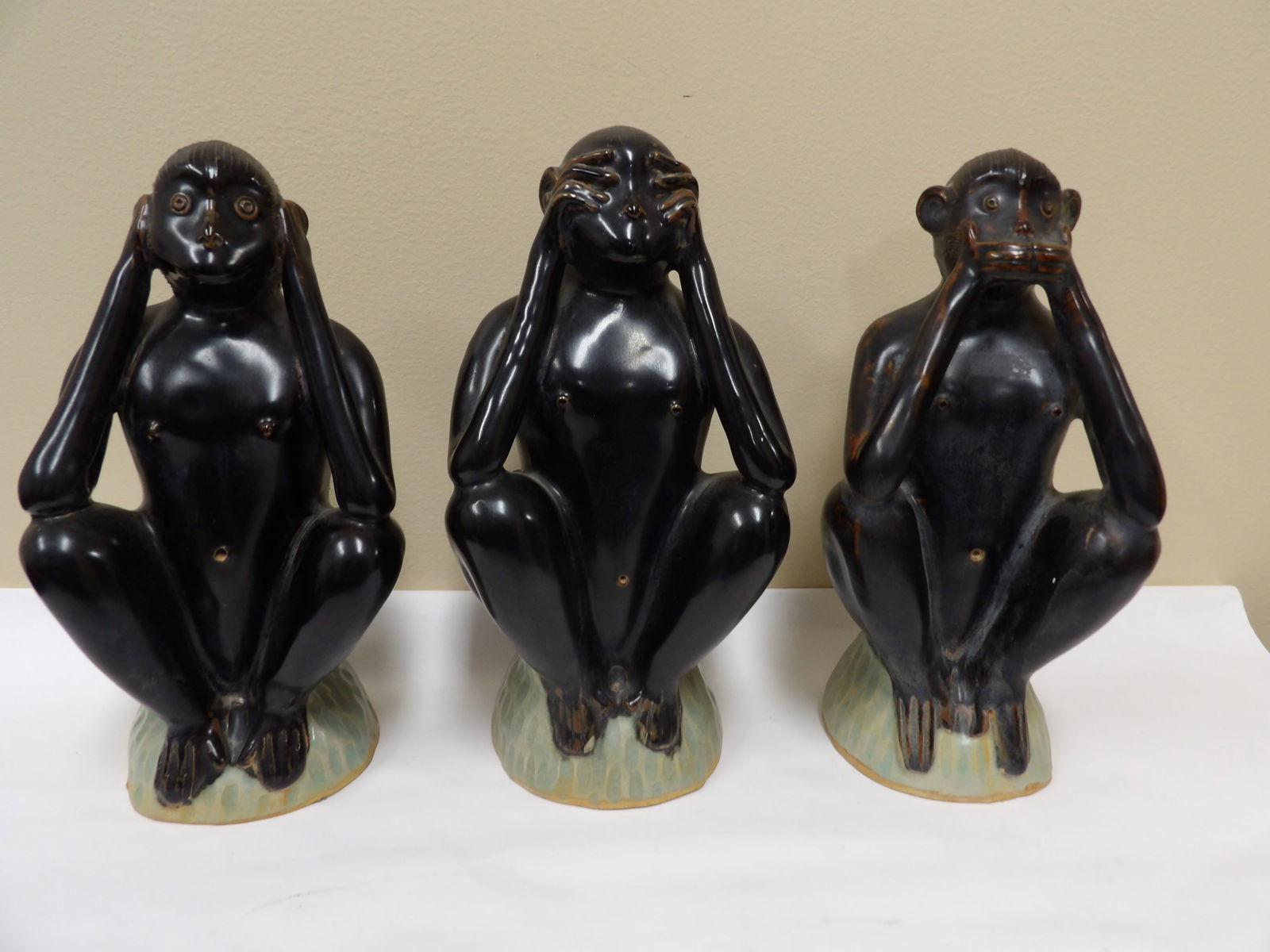lot of 3 Asian See No Evil wise monkey figurines (1 of 7)