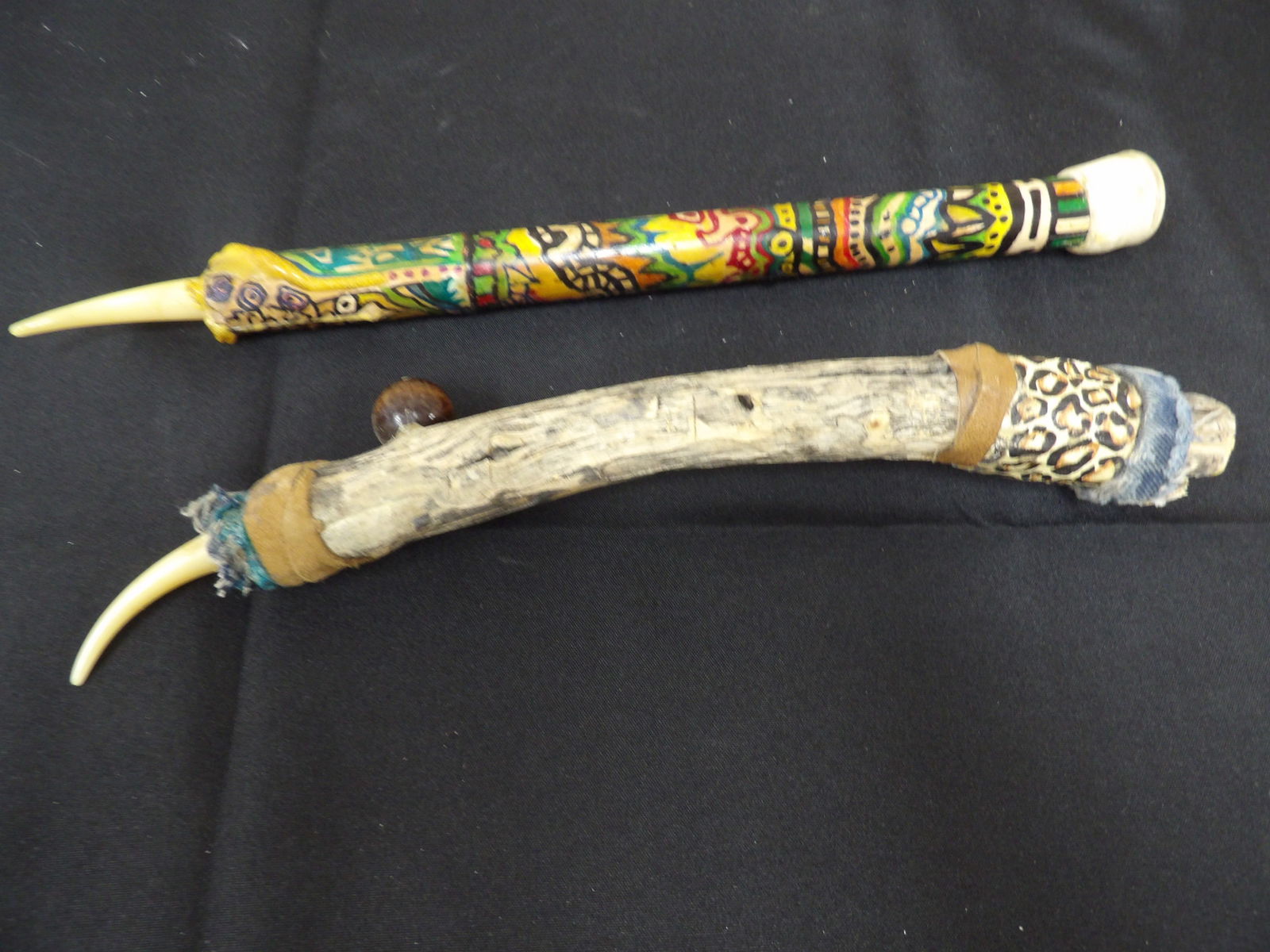 hand painted hand carved Native American ritual sticks (1 of 4)