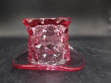 rare pink Fostoria American top hat topper vase