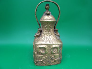 Chinese fine gold gilt bronze Tibetan bell