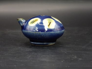 Antique Chinese Blue glazed porcelain water dropper