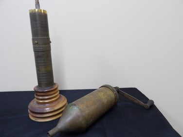 Lot of 2 Vintage Brass Items coffee grinder?