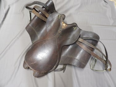 Rare antique Wasall leather horse saddle made in England