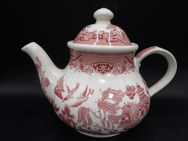 Churchill made in England Willow Rosa Pink large porcelain teapot