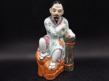 antique Chinese porcelain fine figurine signed with seal mark Republic era famous maker
