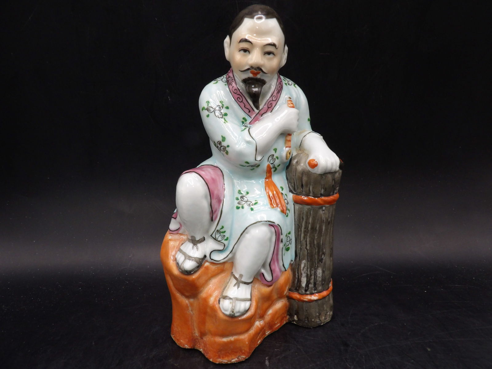 antique Chinese porcelain fine figurine signed with seal mark Republic era famous maker (1 of 6)