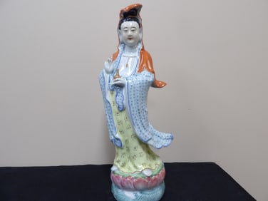 antique Chinese porcelain Kwan Yin statue Republic era famous maker
