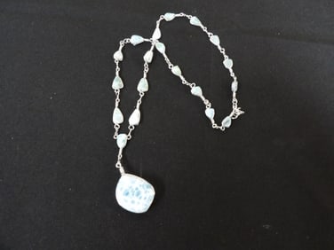 Larimar necklace with larimar pendant