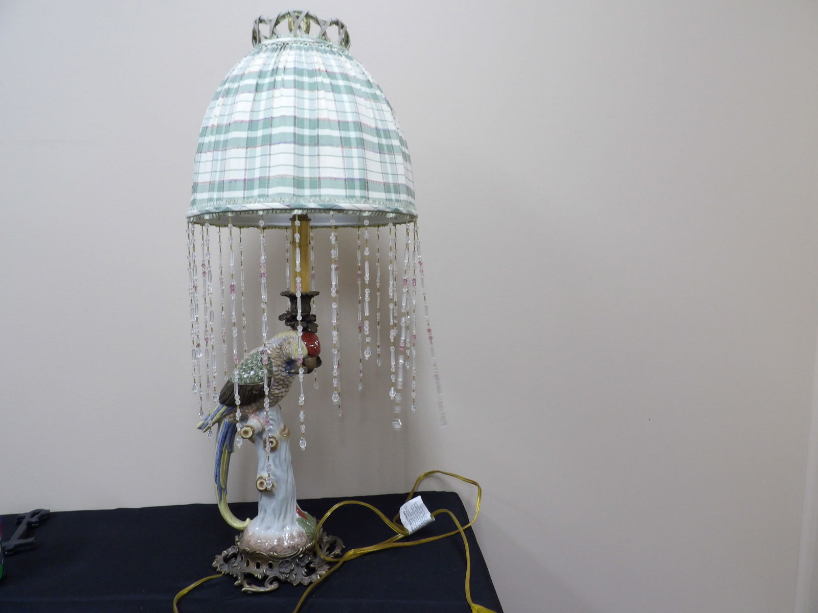 ornate molded porcelain parrot shape lamp (1 of 5)