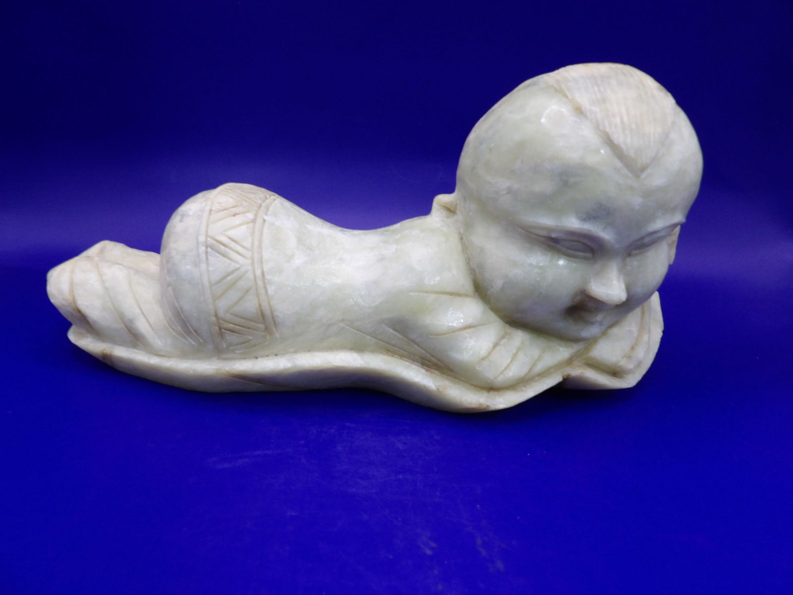 Antique Chinese carved jade boy pillow heavy (1 of 6)