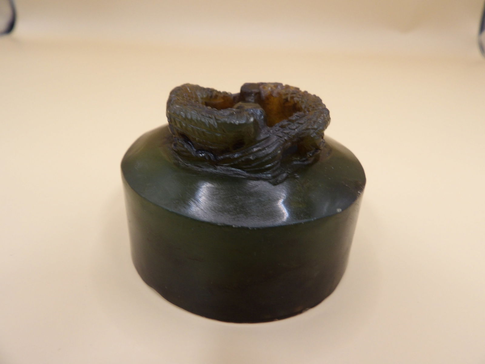 Chinese jade carved Chilong seal stamp (1 of 4)