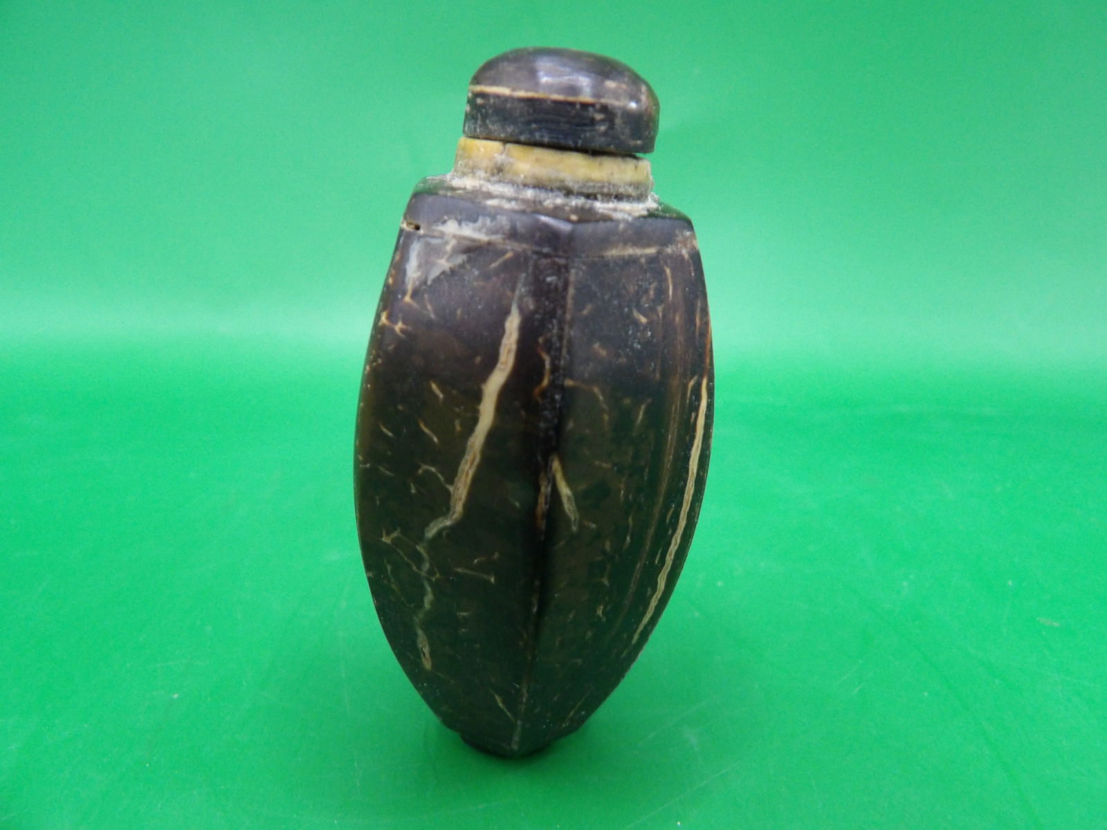 rare antique Chinese carved coconut shell snuff bottle (1 of 6)