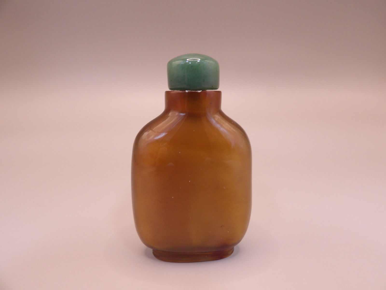 fine quality Qing dynasty smoky quartz snuff bottle with jade stopper (1 of 7)