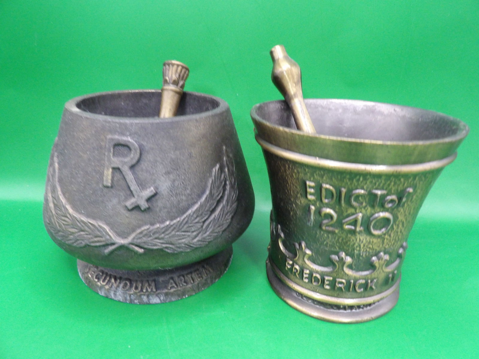 lot of 2 mortar and pestle with inscriptions (1 of 7)