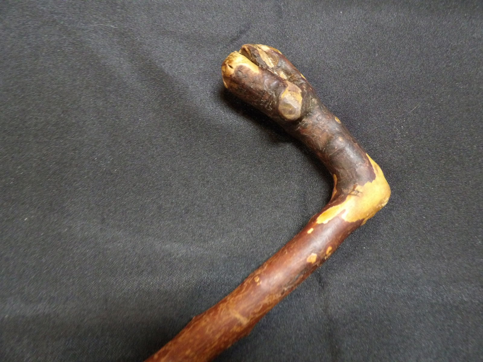 unique wood carved snake head walking cane (1 of 5)