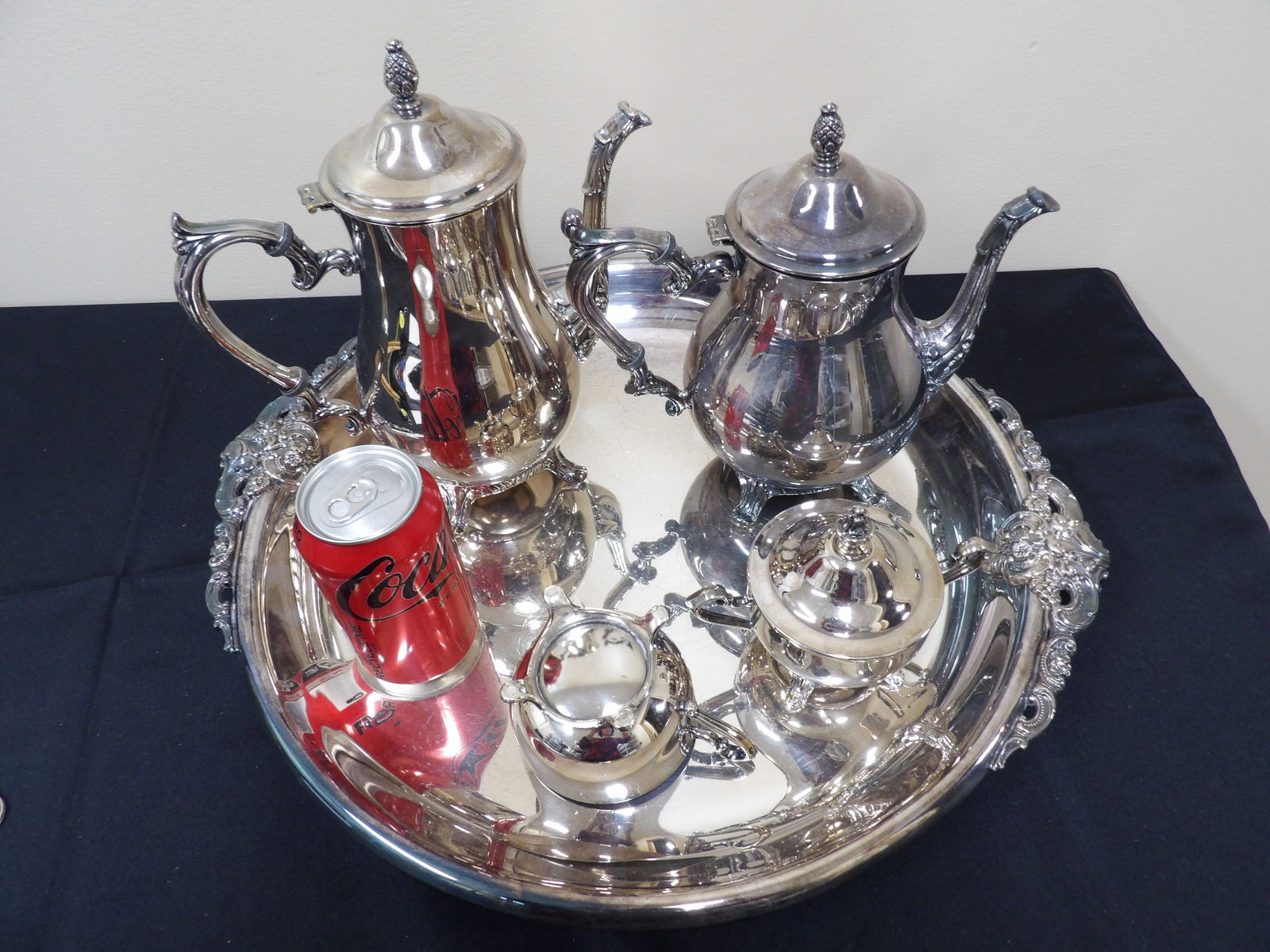 Wallace Baroque Plus 5 PC Silver Plate Tea Serving Set - 2